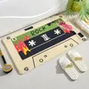 Tapis cassette rétro droc-porte d'entrée crédive tapis de sol antidérapant pour salon salle de bain / tas doux tapis