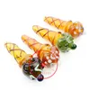 Tubos de vidro de arte de sorvete colorido Tubos de vidro portáteis Handmade de tabaco seco Tabaco Spoon Bow