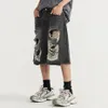 Hip -Hop -Denim -Shorts verzweifelt Streetwear Black Jeans Shorts Männer 2024 Sommer Mode Casual Lose Short Hosen Vintage 240513