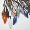 Colliers pendants Amethyst en pierre mixte / cristal transparent / aventurine / agate / tigereye / opale / lapis en nylon ajusté en nylon collier bijoux 10pcs