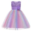 Abiti da ragazza Flower Girl Birthday Party Communione Santa Paggina Dress Dress Festival Festival Dink Drening Vestitidos de Fiesta Y240514