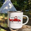 Mokken Camper Creative Coffee Mug Travel Tea Cup Custom Name Milk Wine Camping Email Handgemaakt handgreep Drinkware Personaliseerd cadeau