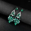 Boucles d'oreilles de cerceau bijoux long lustre Crystal for Women Wedding Accessories Gifts Style