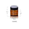Amber Pet Plastic Cosmetic Jars Face Hand Lotion Cream flessen met zwarte schroefdop 60 ml 100 ml 120 ml EJPOQ LWQCQ