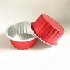 Tass jetables Paies 50pcs Net Red Aluminium Box à gâteau en aluminium Moule de boulange