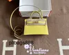 Bolsa keliys couro genuíno 7a bolsa mini 2ª geração 19cm oy limão vinho amarelo ligoncello cabra fivela de ouro