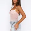 Kvinnors tankar Kvinnor Backless Tank Tops Spaghetti Strap Mesh Camisoles ärmlösa Summer Streetwear Ladies Sheer Vests Bustier Crop