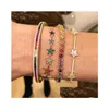 Chaîne TRENDY Zirconia Crystal Stars Bracelet esclave pour femmes bracelets de charme de couleur sier de doigt