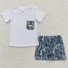 Set di abbigliamento per bambini all'ingrosso boutique estate abbigliamento per bambini t-shirt cotone a tasca corta