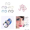 Nose Rings Studs Nose Rings Studs Titanium Steel Ring Body Piercing Jewelry Open Hoop Earring Fake Drop Delivery Dh Dhm0F