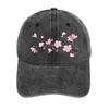 Bérets Cherry Blossom Flower Plant - Fond transparent Cowboy Hat anniversaire Visor Military Cap Man Designer Women's