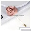 Spille spille per spille per spille da uomo con rosa fiore fatte a mano boutonniere stick per abiti da uomo accessori per gioielli drop delivery gioielr dh456