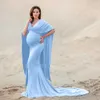 Robes de maternité couleur de beauté européenne coton mousseline enceinte femme enceinte jupe de photographie de queue à volants