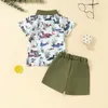 Ensembles de vêtements pour bébés garçons tenues d'été bouton de canard bouton de canard t-shirts à manches courtes et shorts élastiques pour vêtements en 2 pièces