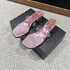 Marka projektantów sandałów damskie buty skórzany śliski giuusepe zanot wysokie obcasy sandał klasyczny płaskie slajdy na plażę pantofel żeńskie Kappy skórzane grube buty na obcasie