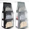 Förvaringspåsar 6 Pocket hängande handväska arrangör för garderobspåse garderob transparent sko med galge och organisation