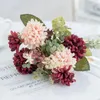 Fleurs décoratives 1pc Silk balle chrysanthemum lavender combinaison bouquet pour le mariage décor de maison fausses plantes artificielles artificielles