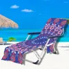 Chair Covers Mandala Print Beach Cover Garden Swimming Pool Lounger Chairs With Storage Pocket Summer Seaside