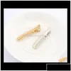 Hair Clips Barrettes Clips Barrettes Jewelry Drop Delivery 2021 Fashion Europe Stlyle Simple Comb Hairpin Gold Or Sier Color Plated Dhmka