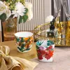 Unieke designer modebeker en schotel set bot china paar koffiekopje met schotel planten patroon afternoon tea cups verjaardag huisverwarming bruiloft cadeau