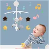 Мобильные телефоны Baby Rattles Crib Toy Holder вращающаяся мобильная кровать музыкальная коробка 012 месяцев, рожденная детская игрушка 240226 Drop Delivery Kid OT5UG