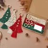 Decorative Figurines 3Pcs Handmade Christmas Tree Decoration With Wooden Star Bead Indoor Wall Hanging Cotton Rope Xmas Tapestry Pendant DIY