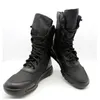 Lätt män Combat Ankle Military Boots Waterproof Lace Tactical Boots Fashionable Mesh Motorcykelstövlar Mens arbetsskor 240510