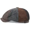 BERETS RETRO British Sboy Hats for Men Women 2024 Spring Autumn Ottagonal Cap Fashion Pinter