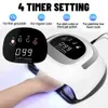 320W LED UV Light Sèche pour les ongles Polon de gel avec 72 LEDS 4 Timer Paramètre LCD Écran d'affichage Auto Capteur Professionnel Lumière Nail 240507