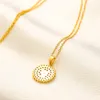 Luxury 18k Gold Plated 925 Silver Plated Necklace Brand Designer Classic Round Pendant Necklace Boutique Diamond Inlaid Charming Girl Necklace Box Birthday Party