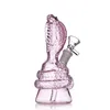 Thickened new handmade blown pink color material heat-resistant glass cobra themed filtered hookah