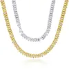 New Fashion Snake Chain Necklace Choker Herringbone Gold Color Beaded Link Chain Pave 5A CZ Necklace for Women Jewelry