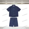 xinxinbuy Men designer Tee t shirt 2024 Italy Letter embroidery fabric denim fabric 1854 sets short sleeve cotton women black blue Khaki S-L