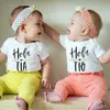 Rompers Hola Tio Tia Grossesse annonce des vêtements pour bébés à ajustement serré Vêtements décontractés vêtements Nouveau oncle Grossesse Giftl2405