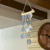 Decorative Figurines 1Pc Summer Ocean Blue Shell Wind Chime Natural Hanging Home Decoration DIY Crafts For Garden Yard