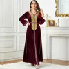 Lässige Kleider Abaya für Frauen Muskel Herbst/Winter Samt Kleid Dubai Arabische Mode Frauenfeiern Hochzeit Hochzeit