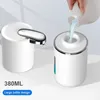 Dispensateur de savon liquide 380 ml de désinfectant électrique mural mousse de mousse usb capteur infrarouge de chargement pour la salle de bain