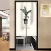 Cortinas de ducha Cortina de puertas coreanas de comercio exterior Arte de plantas en maceta