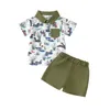 Ensembles de vêtements pour bébés garçons tenues d'été bouton de canard bouton de canard t-shirts à manches courtes et shorts élastiques pour vêtements en 2 pièces