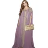 Eleganckie marokańskie kaftan formalne sukienki wieczorowe koralika z rękawem Przylądkiem 2022 ZŁOTA Haftowe koronkowe aplikacje arabskie muzułmańskie kobiety długie suknie balowe 222h