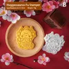 Baking Moulds 2024 Chinese Spring Festival Cartoon Dragon Cookie Mold Year Fondant Pressing Holiday Tool