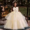 Платья девочки 2023 Свадебное платье для цветочниц, подходящие для элегантных платьев для девочек в возрасте 8-12 роскошных кружевных выпускных вечерних платье Y240514