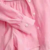 Zestawy odzieży Dziewczyna letnie ubrania na guziki z dużym rękawem na guziki koszulki Topy zbiornikowe szorty 3PCS stroje koreańskie ubrania dla dzieci 3-12Y
