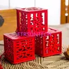 Gift Wrap 200pcs/lot Chinese Style Vintage Novelty Red Square Wooden Love Wedding Candy Boxes Party Favors Sugar Supply