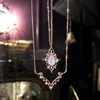 Lamoon vintage halsband för kvinnor s925 silver k guldpläterad kedja bröllop prinsessan zirkonhänge korea smycken gåva ni095 240511