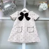 Top Kids Robe Black Bow Tie Girl Kirt Taille 100-150 CARBRES CORDES DENIM Bébé Baby Imprimé complet de lettre Logo Child Frock Jan20