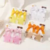 Hair Accessories Kids Fresh Hair Accessories Clips Glasses Set for Baby Girl Cheer Bow Ribbon Hairpins Fashion Peaches Sunglasses Hairgripes Gift