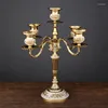 Kandelaars Large Vintage Luxe Luxe Europese creatieve houder Middelpunt Metaal Pilaar Zilver Kandelaar Home Decor AH50CH