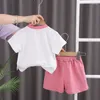 Ensembles de vêtements Summer Girls Set Cartoon T-shirt décontracté Pantalons courts 2pcs Suit pour enfants