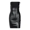 Kobiety Summer Sexy Party Bodycon Bodycon Pu skóra Slim Pakiet Hip Black Mini Dress Sundress Female Odzież 240513